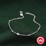 925 Silver Zircon Mini Bead Bracelet for Women