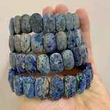 Dumortierite Stone Beads Bracelet Natural Gemstone Bangle