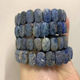 Dumortierite Stone Beads Bracelet Natural Gemstone Bangle