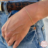 925 Silver Couples Bracelet Thin Chain Snap Button Jewelry