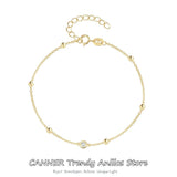 925 Sterling Silver Mini Round Beads Bracelets for Women