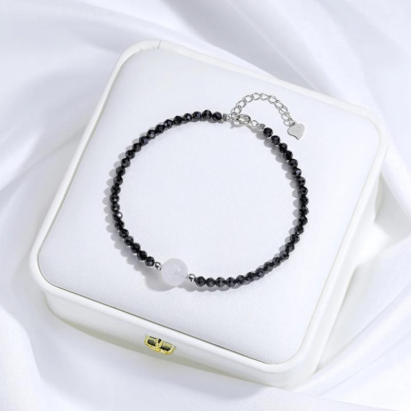 Moon Stone Bracelet With Spinel For Women Handwork Jewelry