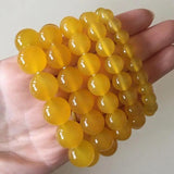 Yellow Chalcedony Bracelet Men Women Healing Gemstone Jewelry