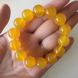 Yellow Chalcedony Bracelet Men Women Healing Gemstone Jewelry