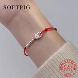 925 Silver Flower Bead Green Rope Bracelet Women's Jewelry