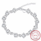 925 Silver Lab Diamond Square Cube Bracelet for Women