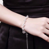 925 Silver Lab Diamond Square Cube Bracelet for Women