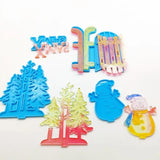 Snowman Merry Christmas Xmas Ornament Christmas Tree Silicone Mold