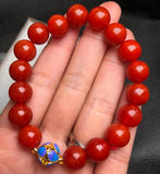 Red Jade Bead Bracelet Healing Gemstone Jewelry