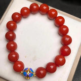 Red Jade Bead Bracelet Healing Gemstone Jewelry