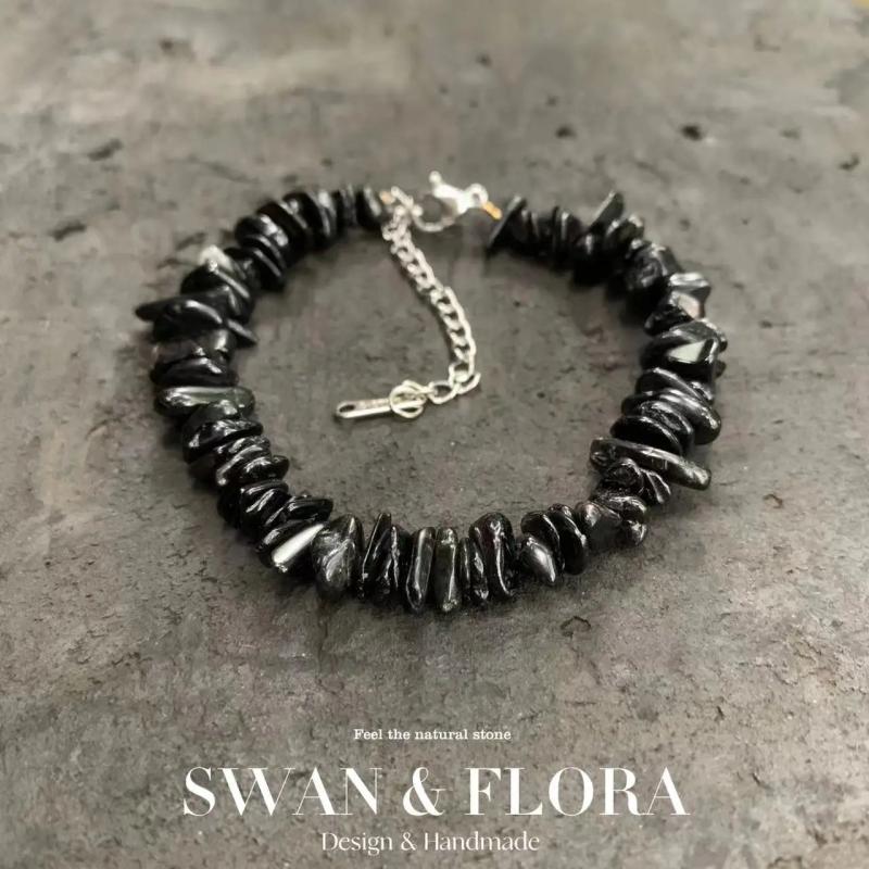 Natural Hypersthene Bracelet Stone Irregular Beads Women Jewelry