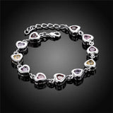 925 Silver Crystal Stone Drop Bracelet for Women