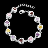 925 Silver Crystal Stone Drop Bracelet for Women
