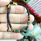 Natural Jadeite Jade Beads Bracelet Gemstone DIY Jewelry For Women Men Gift