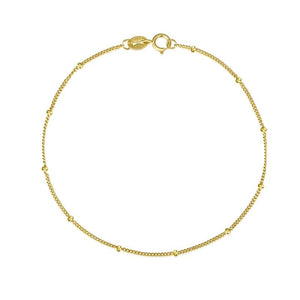 925 Silver Mini Round Beads Bracelet Romantic Chain Bracelets Classic Jewelry