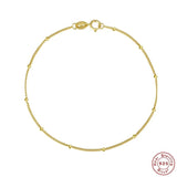925 Silver Mini Round Beads Bracelet Romantic Chain Bracelets Classic Jewelry
