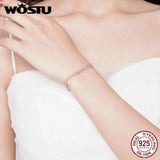Silver Bead Bracelet 925 Sterling Silver Women Chain Link FIB131