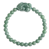 Chinese Green Jade Pixiu Bracelet Natural Jewelry Gemstone Beads Carved Women