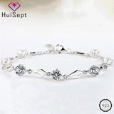 925 Silver Bracelet with Amethyst Zircon Gemstone