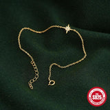 925 Silver Starry Sky Sparkle Star CZ Chain Bracelet Women Jewelry