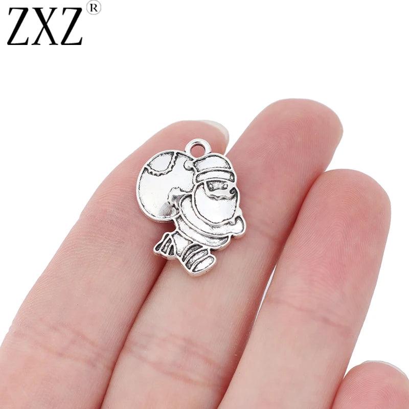 15pcs Xmas Santa Claus Charms Beads For Jewelry Making 24x21mm
