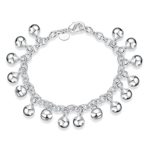 925 Silver Bell Bracelet Bead Chain 8-Inch Women's Engagement Jewelry