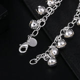 925 Silver Bell Bracelet Bead Chain 8-Inch Women's Engagement Jewelry