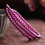 3.3mm Purple Garnet Stone Bracelet Women Healing Gemstone Fine Jewelry