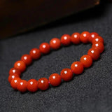 8mm Southern Red Agate Jades Bracelet Healing Gemstone Fine Jewelry