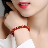 8mm Southern Red Agate Jades Bracelet Healing Gemstone Fine Jewelry