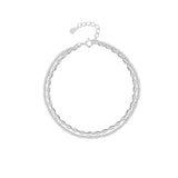 925 Silver Bead Double Layer Chain Bracelets for Women Classic Fine Jewelry