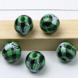 10Pcs Snowflake Printed Wooden Beads DIY Crafts Toy Jewelry Bracelet