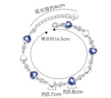 Sterling Silver Sapphire Heart Bracelet Ocean Theme
