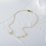 925 Silver Emerald Green Zircon Crystal Charm Bracelet for Women