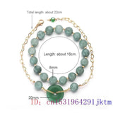Green Jade Bracelet 8mm Beads Chinese Amulet Bangle