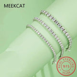 925 Silver Moissanite Gemstone Bangle Tennis Chain Bracelet