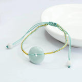 Burmese Jade Donut Bracelet Natural Gemstone Jewelry