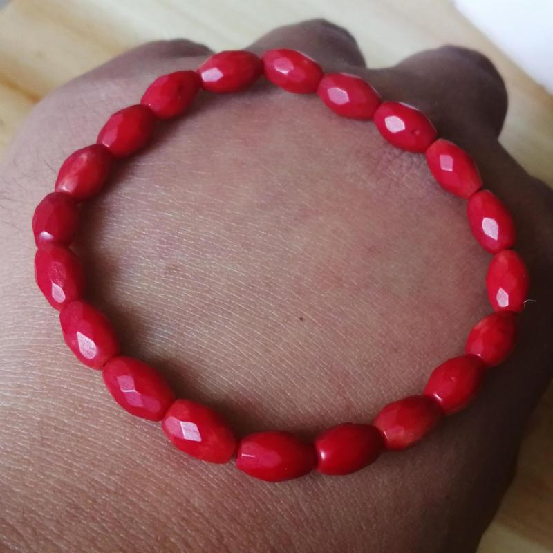 Women Red Coral Bracelet Healing Gemstone Fine Jewelry