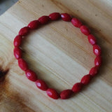 Women Red Coral Bracelet Healing Gemstone Fine Jewelry