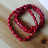 Women Red Coral Bracelet Healing Gemstone Fine Jewelry