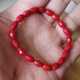 Women Red Coral Bracelet Healing Gemstone Fine Jewelry
