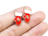 Enamel Christmas Charms, Santa Claus, Christmas Tree, Snowflake, Snowman