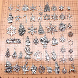 53pcs Christmas Snowflakes Elk Santa Charms Jewelry Making Supplies