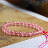 Strawberry Quartz Crystal Bracelet Women Healing Gemstone Jewelry