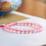 Strawberry Quartz Crystal Bracelet Women Healing Gemstone Jewelry