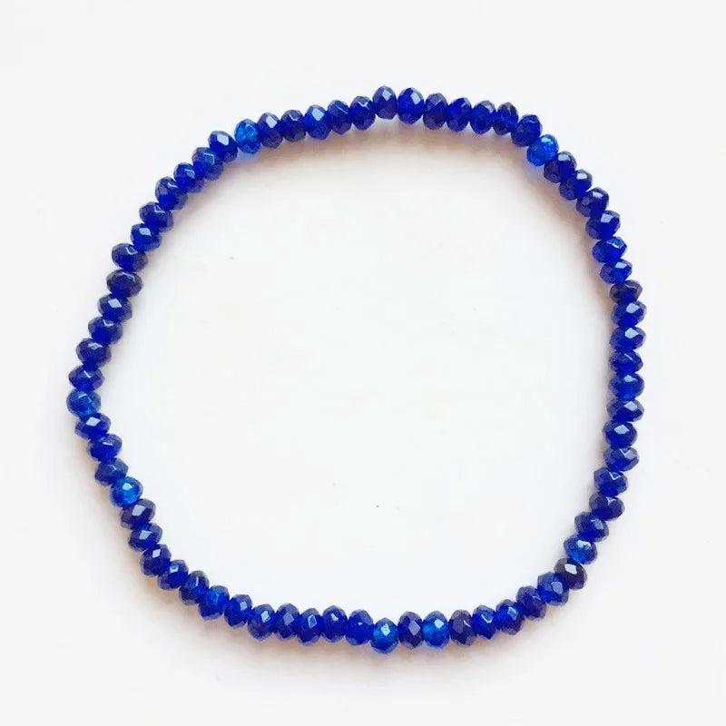 3*4MM Faceted Oval Ruby Sapphire Jade Bracelet Natural Stone Bead