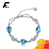 925 Silver Bracelet with Sapphire Zircon Gemstone for Wedding Party