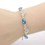 925 Silver Bracelet with Sapphire Zircon Gemstone for Wedding Party