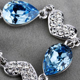 925 Silver Bracelet with Sapphire Zircon Gemstone for Wedding Party