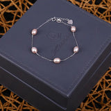 S925 Silver Bracelet Natural Freshwater Pearl Chain for Women